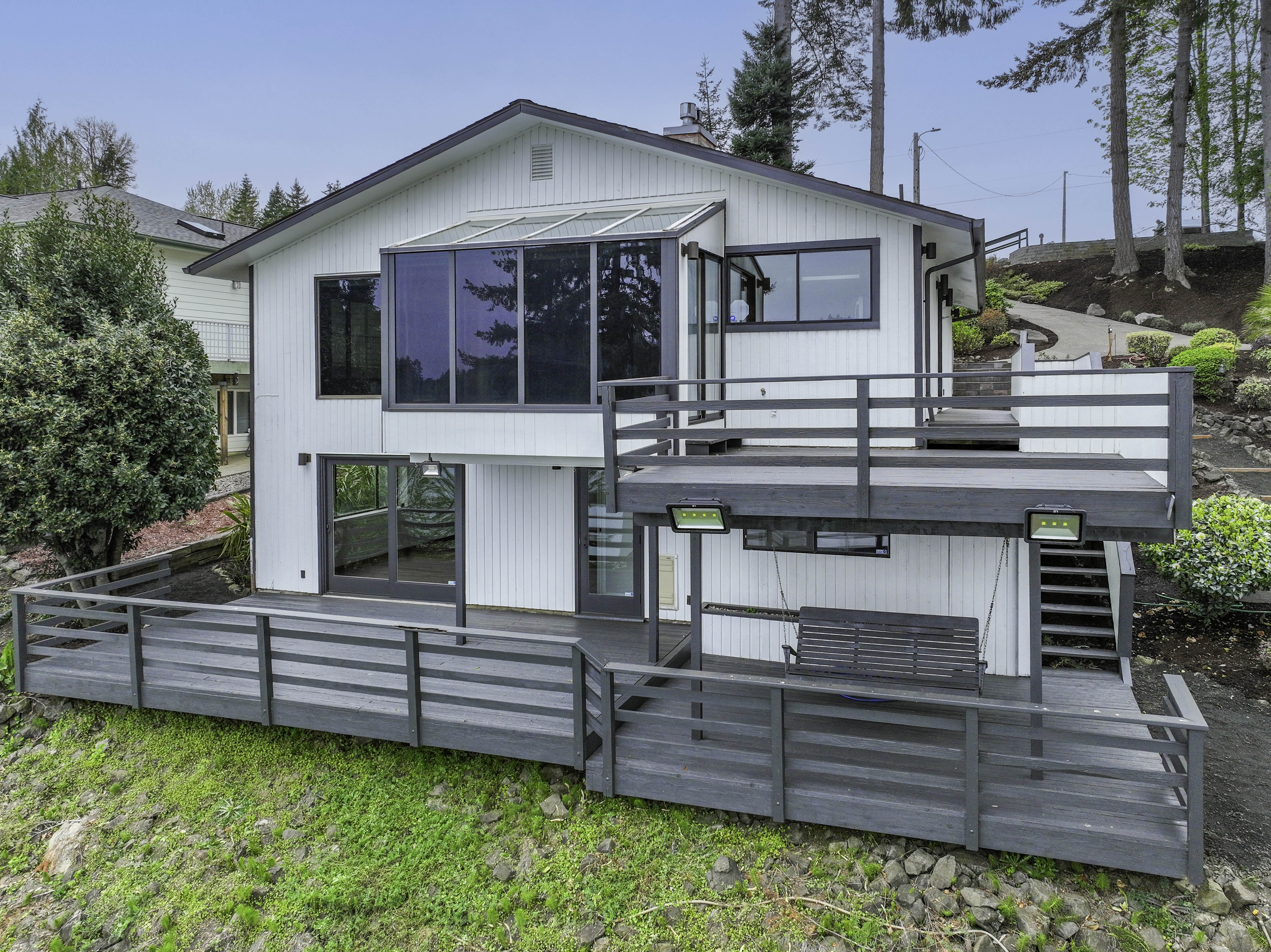 Bird's eye view of Kamilche Shores home and private beach access